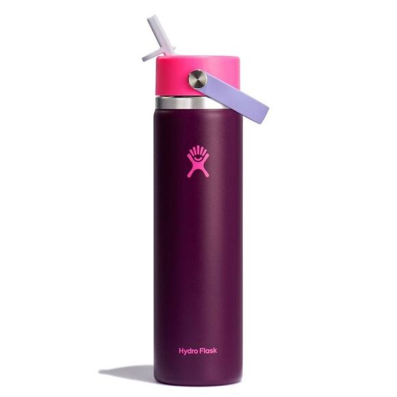 Open Box - Hydro Flask -  Wide Mouth Flex Straw Water Bottle Vac Plum - Picture 1 of 3